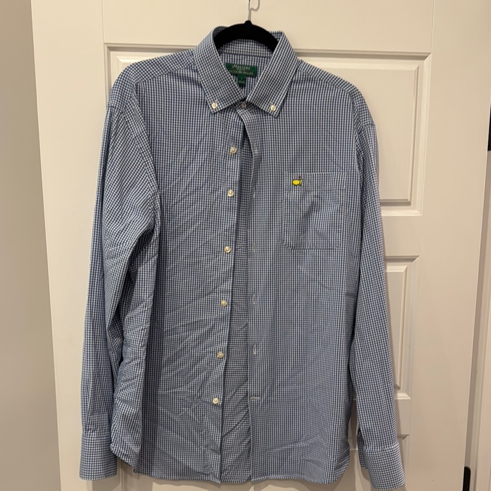 Authentic Masters Peter Millar Blue Checkered Men… - image 1